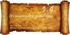 Visnyovszki György névjegykártya